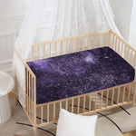 Dark Purple Cosmos Galaxy Space Print Baby Crib Sheet