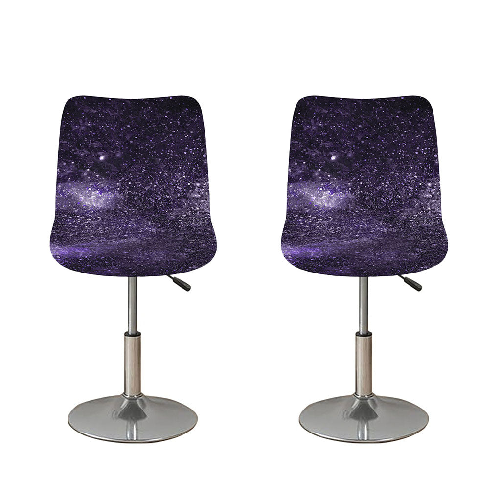 Dark Purple Cosmos Galaxy Space Print Bar Stool Covers