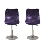 Dark Purple Cosmos Galaxy Space Print Bar Stool Covers