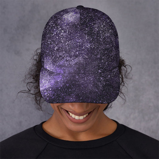 Dark Purple Cosmos Galaxy Space Print Baseball Cap