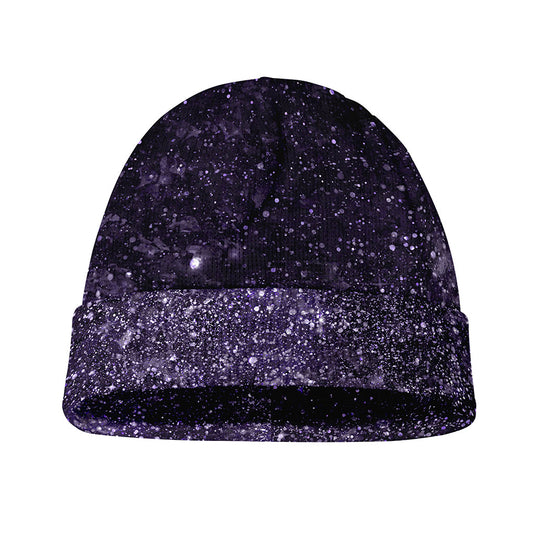 Dark Purple Cosmos Galaxy Space Print Beanie