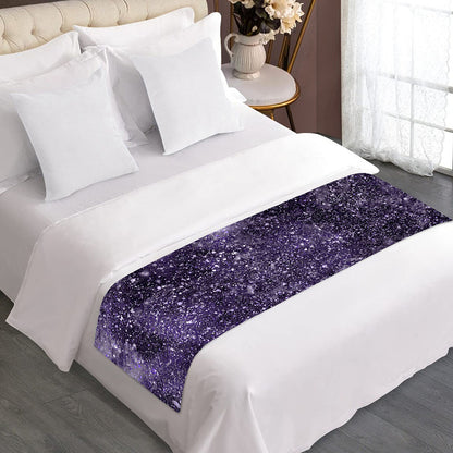 Dark Purple Cosmos Galaxy Space Print Bed Runner