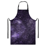 Dark Purple Cosmos Galaxy Space Print Bib Apron With Pocket