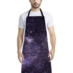 Dark Purple Cosmos Galaxy Space Print Bib Apron With Pocket