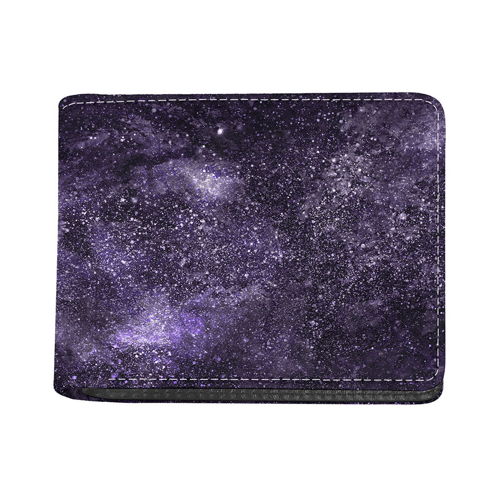 Dark Purple Cosmos Galaxy Space Print Bifold Wallet