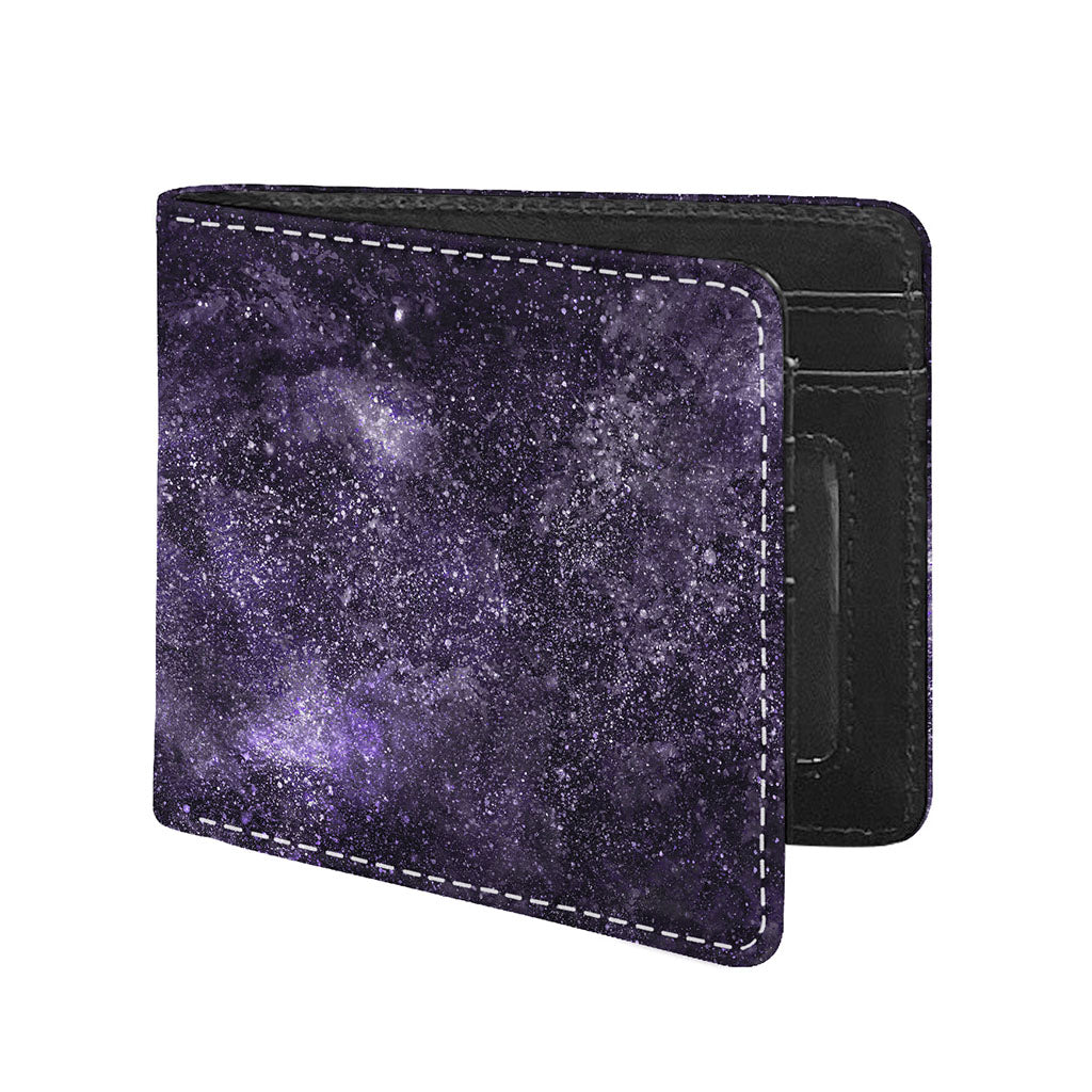 Dark Purple Cosmos Galaxy Space Print Bifold Wallet