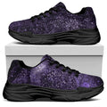 Dark Purple Cosmos Galaxy Space Print Black Chunky Shoes