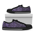 Dark Purple Cosmos Galaxy Space Print Black Low Top Sneakers