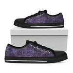 Dark Purple Cosmos Galaxy Space Print Black Low Top Sneakers