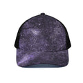 Dark Purple Cosmos Galaxy Space Print Black Mesh Trucker Hat
