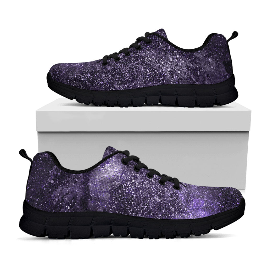 Dark Purple Cosmos Galaxy Space Print Black Running Shoes