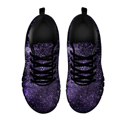 Dark Purple Cosmos Galaxy Space Print Black Running Shoes