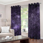 Dark Purple Cosmos Galaxy Space Print Blackout Grommet Curtains