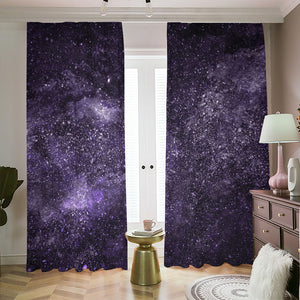 Dark Purple Cosmos Galaxy Space Print Blackout Pencil Pleat Curtains