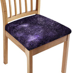 Dark Purple Cosmos Galaxy Space Print Chair Cushion Cover