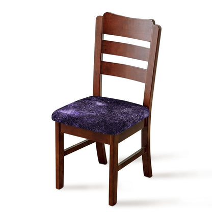 Dark Purple Cosmos Galaxy Space Print Chair Cushion Cover