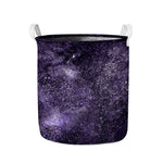 Dark Purple Cosmos Galaxy Space Print Collapsible Laundry Basket