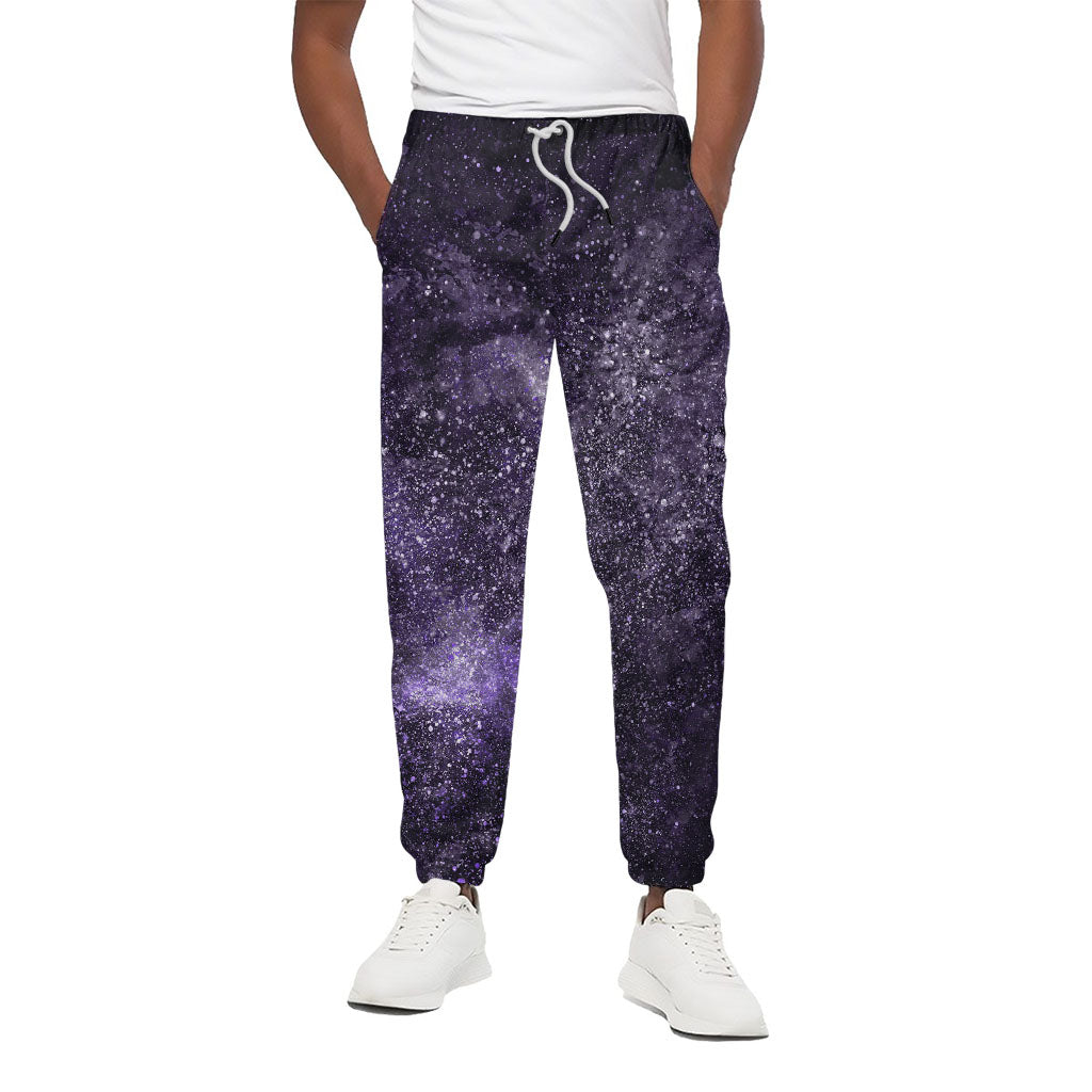 Dark Purple Cosmos Galaxy Space Print Cotton Pants