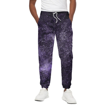 Dark Purple Cosmos Galaxy Space Print Cotton Pants