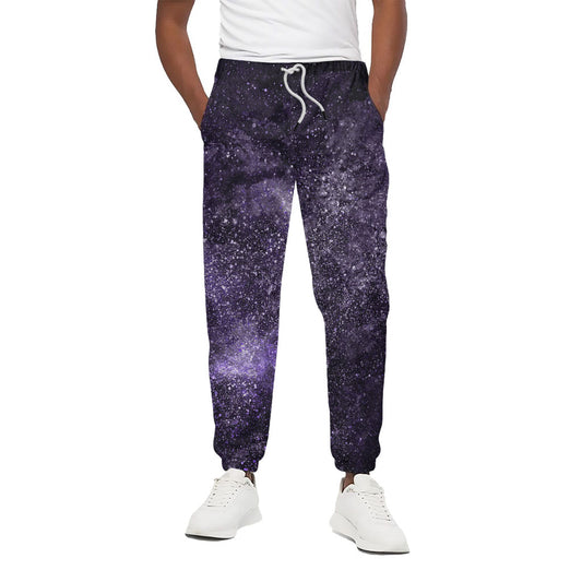 Dark Purple Cosmos Galaxy Space Print Cotton Pants