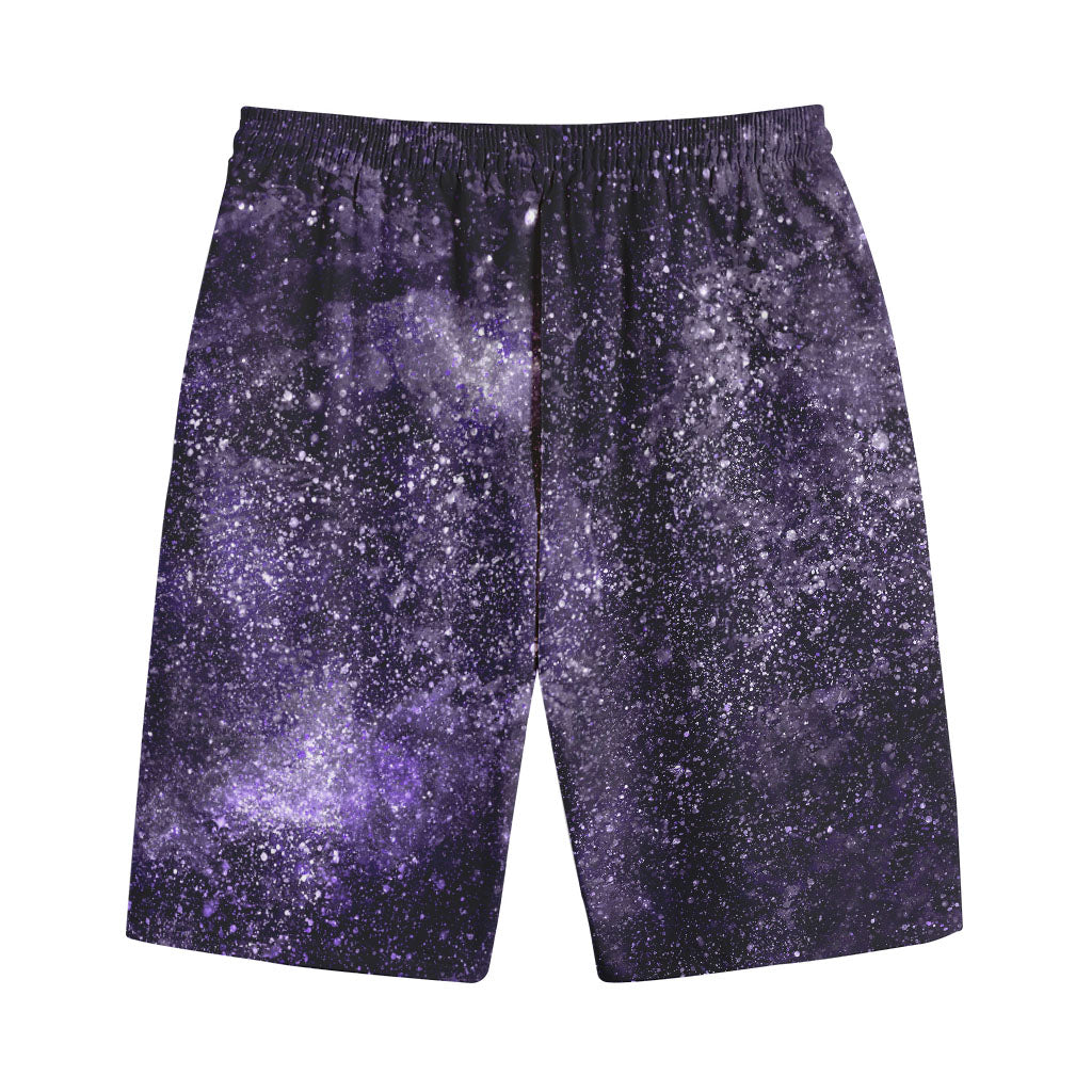 Dark Purple Cosmos Galaxy Space Print Cotton Shorts