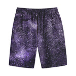 Dark Purple Cosmos Galaxy Space Print Cotton Shorts