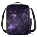 Dark Purple Cosmos Galaxy Space Print Crossbody Lunch Bag