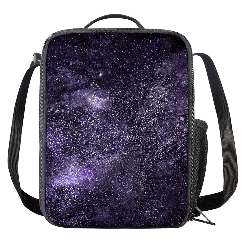 Dark Purple Cosmos Galaxy Space Print Crossbody Lunch Bag