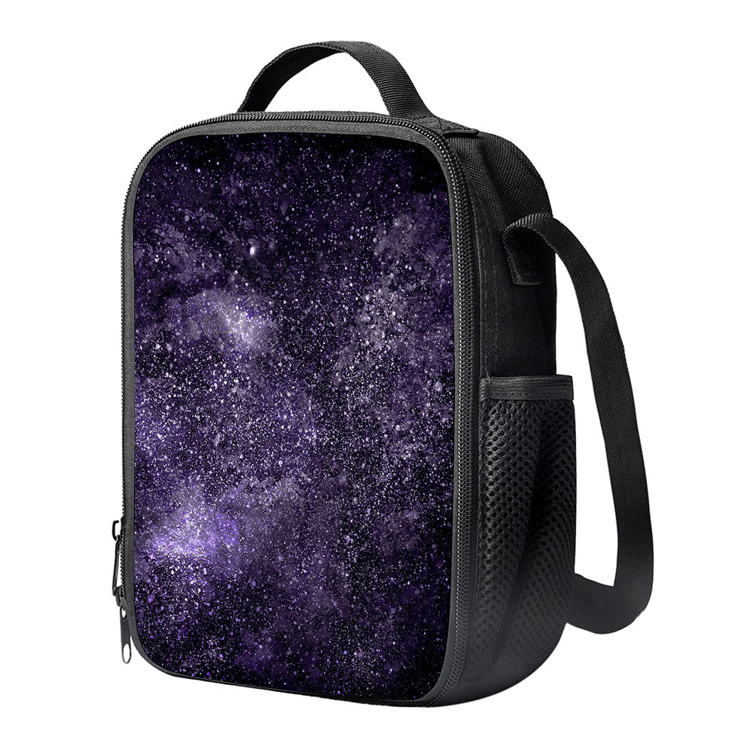 Dark Purple Cosmos Galaxy Space Print Crossbody Lunch Bag
