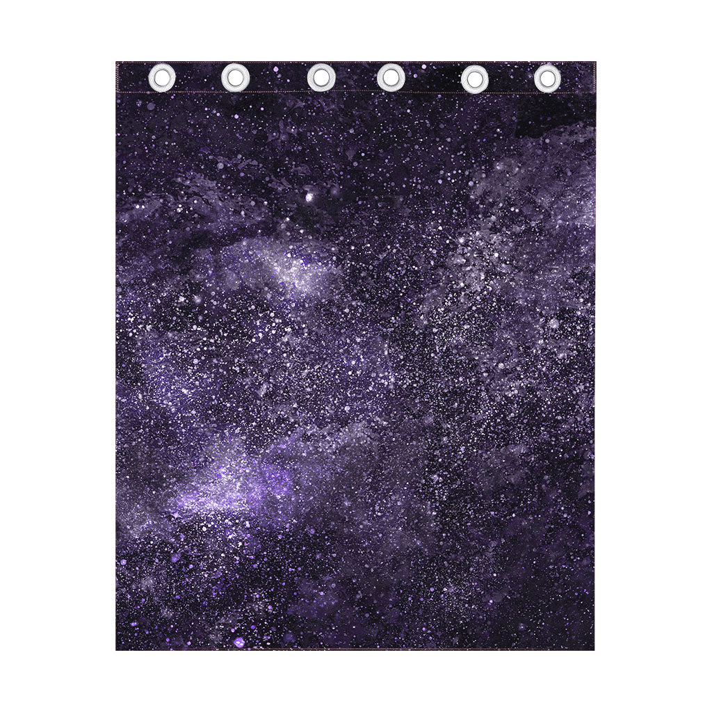 Dark Purple Cosmos Galaxy Space Print Curtain