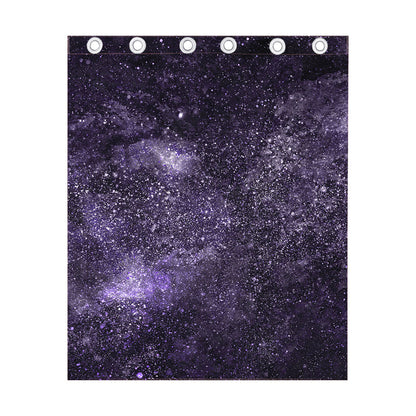 Dark Purple Cosmos Galaxy Space Print Curtain