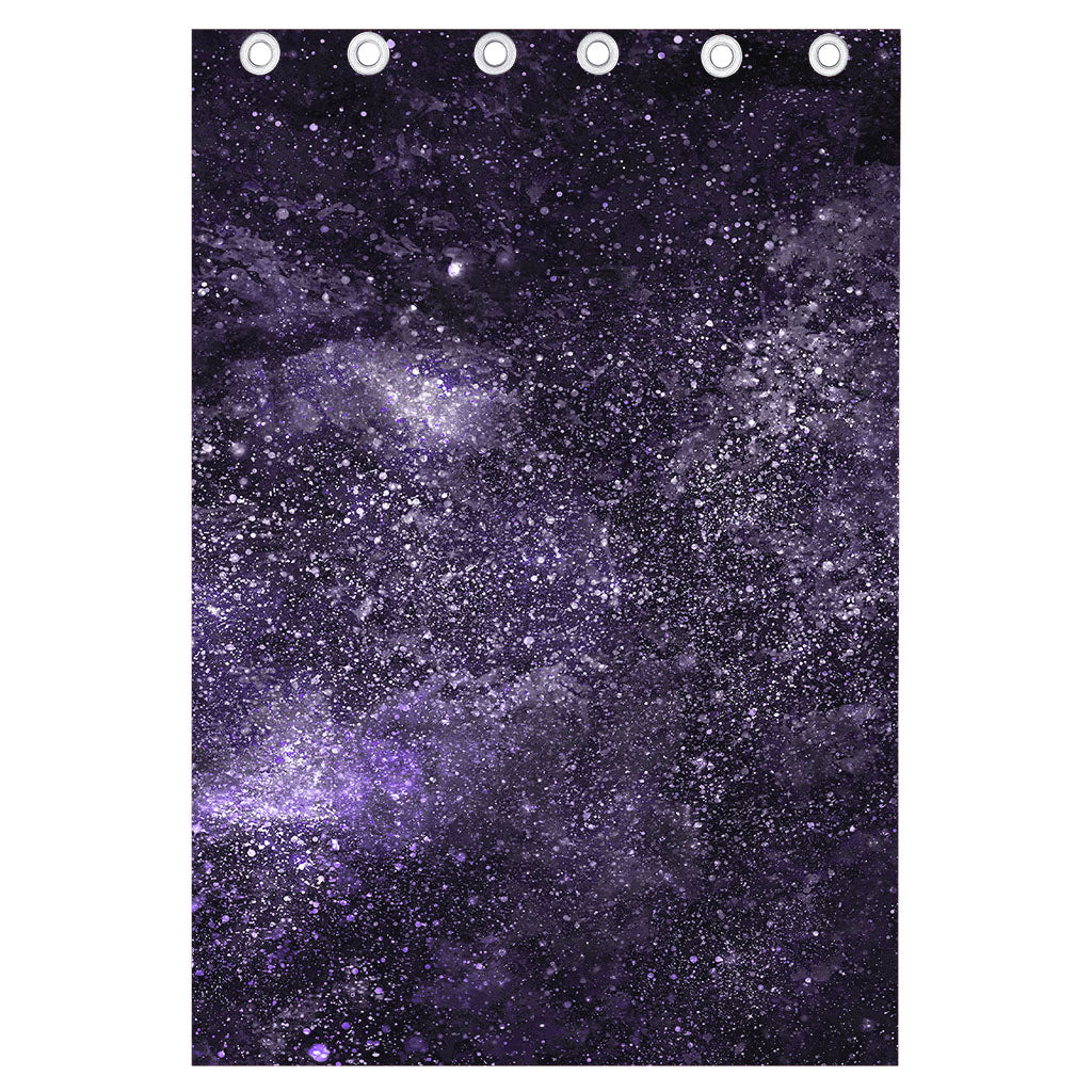 Dark Purple Cosmos Galaxy Space Print Curtain