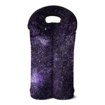 Dark Purple Cosmos Galaxy Space Print Double Neoprene Wine Tote