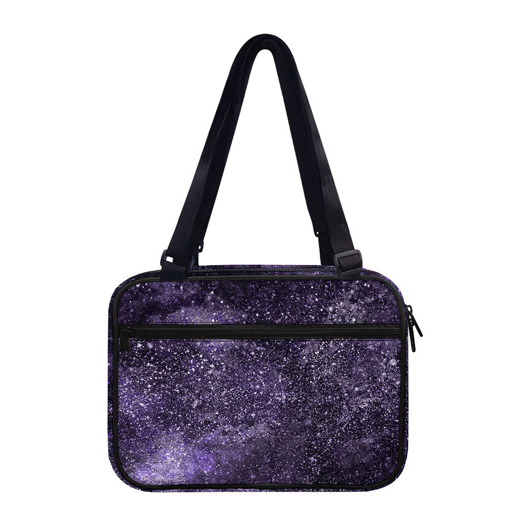 Dark Purple Cosmos Galaxy Space Print Double Strap Bible Bag