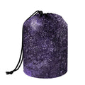 Dark Purple Cosmos Galaxy Space Print Drawstring Makeup Bag
