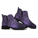 Dark Purple Cosmos Galaxy Space Print Flat Ankle Boots