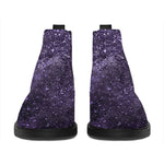 Dark Purple Cosmos Galaxy Space Print Flat Ankle Boots