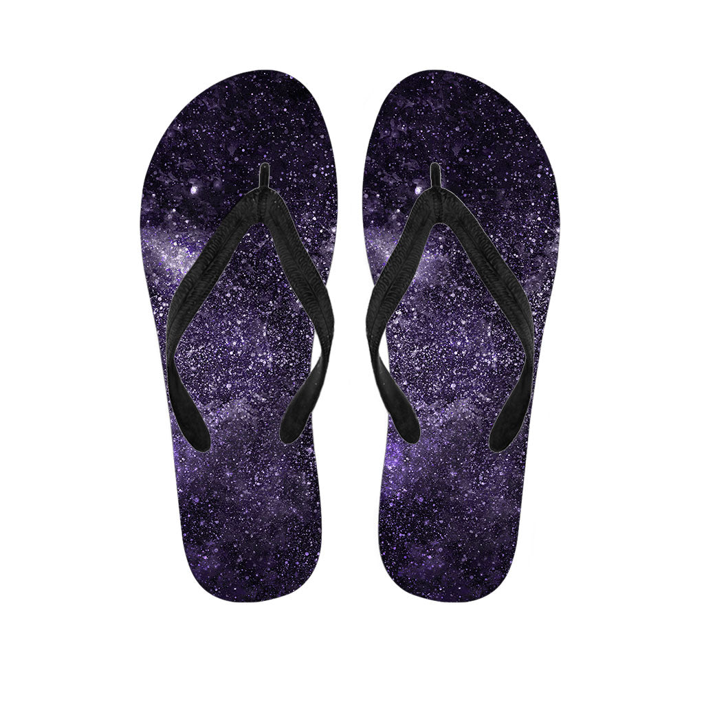 Dark Purple Cosmos Galaxy Space Print Flip Flops
