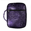 Dark Purple Cosmos Galaxy Space Print Front Pocket Bible Bag