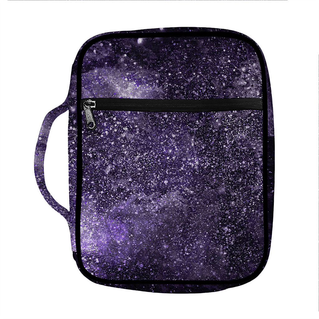 Dark Purple Cosmos Galaxy Space Print Front Pocket Bible Bag