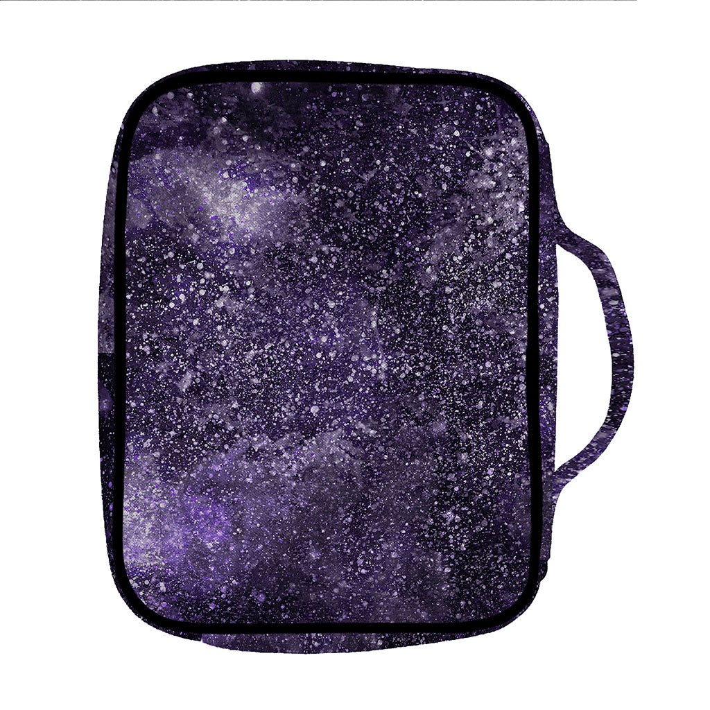 Dark Purple Cosmos Galaxy Space Print Front Pocket Bible Bag