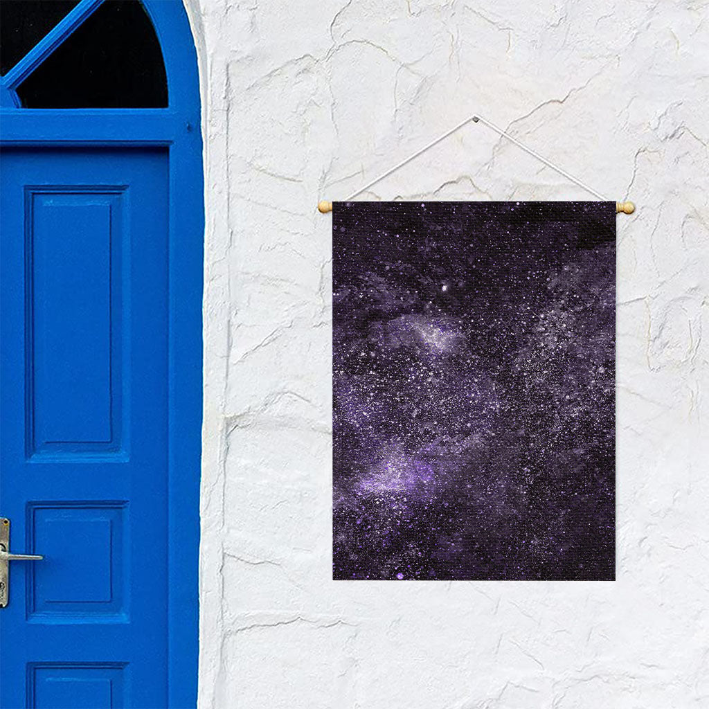Dark Purple Cosmos Galaxy Space Print Garden Flag