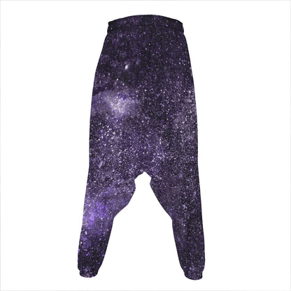 Dark Purple Cosmos Galaxy Space Print Hammer Pants