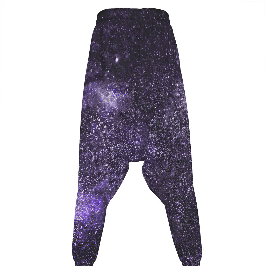 Dark Purple Cosmos Galaxy Space Print Hammer Pants