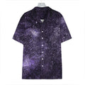 Dark Purple Cosmos Galaxy Space Print Hawaiian Shirt