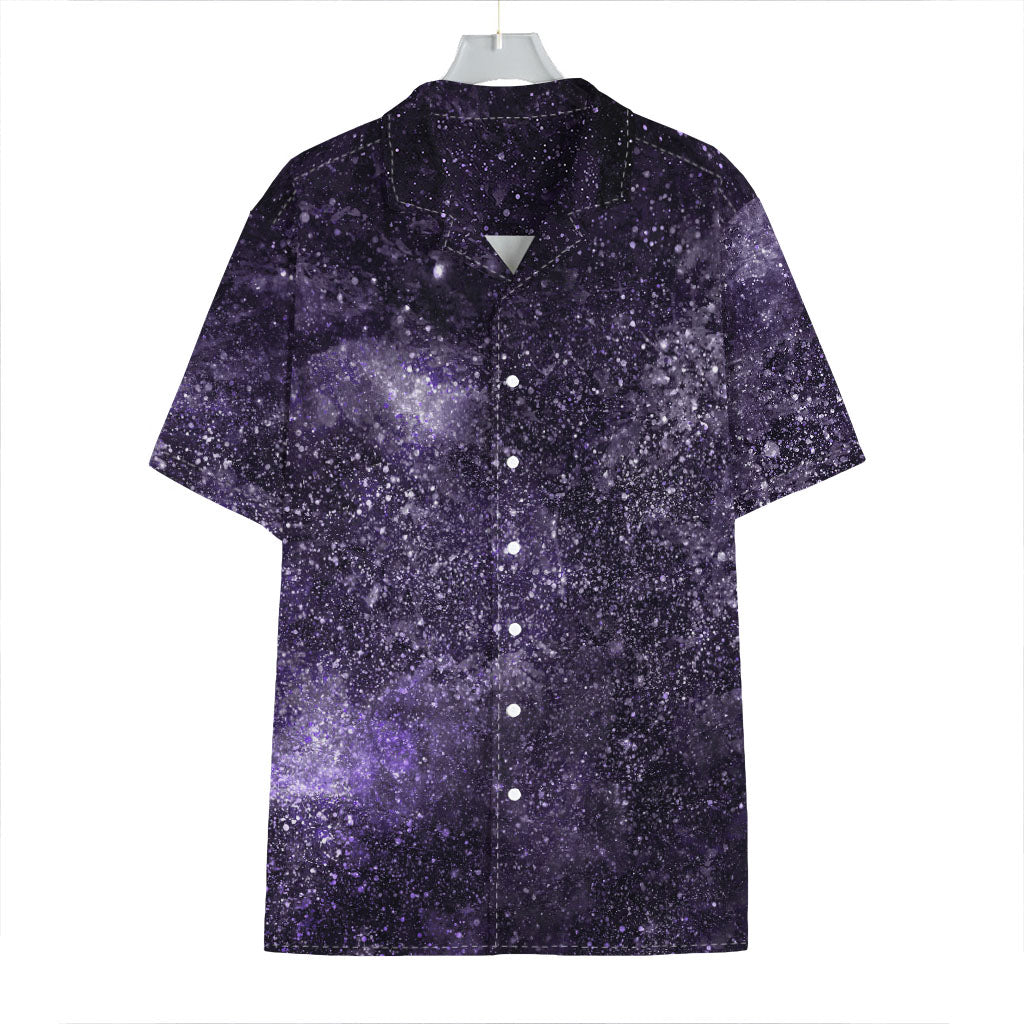 Dark Purple Cosmos Galaxy Space Print Hawaiian Shirt