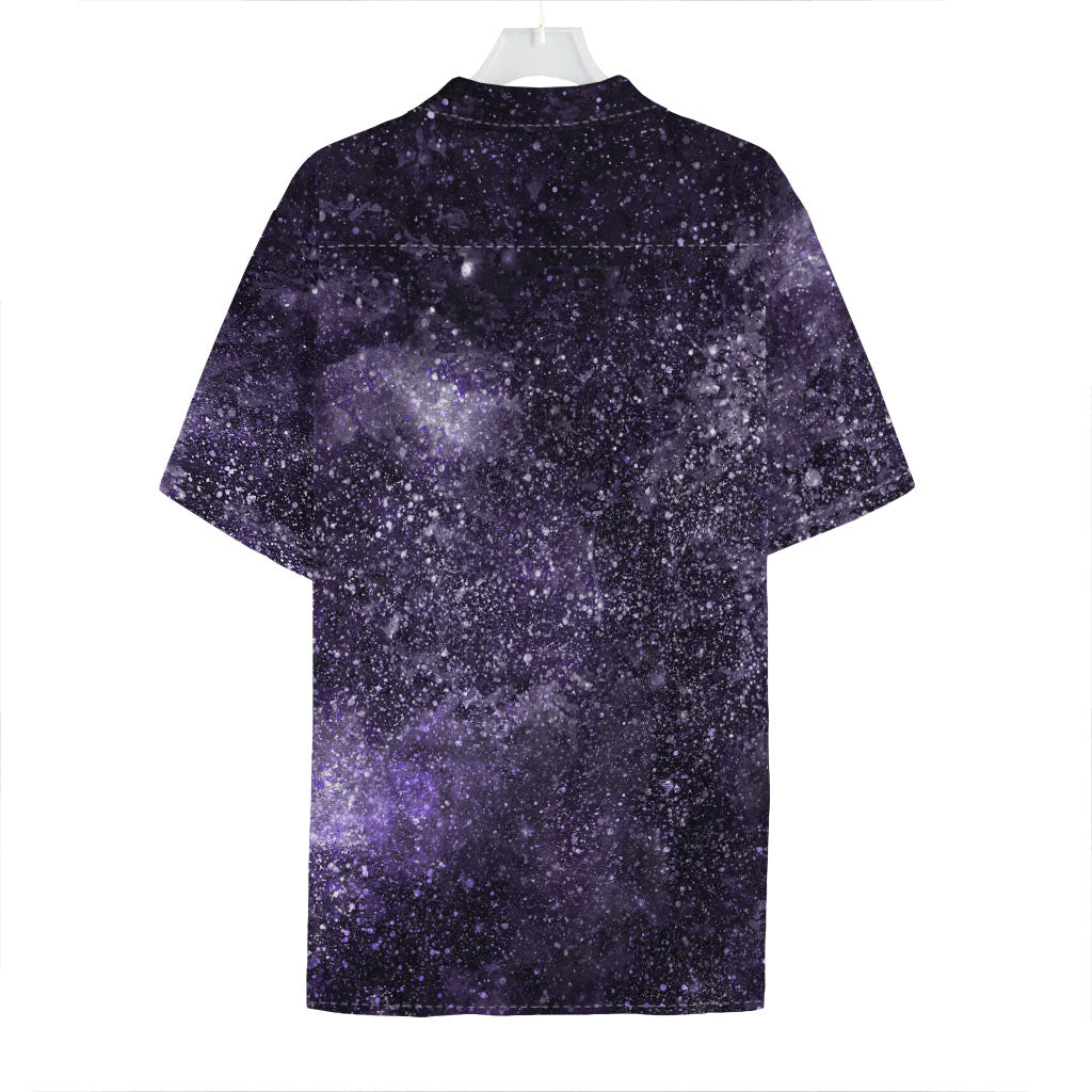 Dark Purple Cosmos Galaxy Space Print Hawaiian Shirt