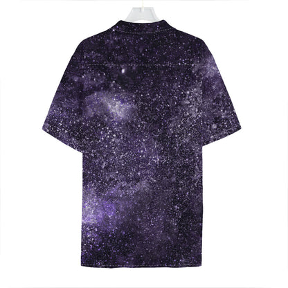 Dark Purple Cosmos Galaxy Space Print Hawaiian Shirt