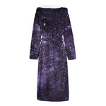 Dark Purple Cosmos Galaxy Space Print Hooded Bathrobe
