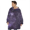 Dark Purple Cosmos Galaxy Space Print Hoodie Blanket